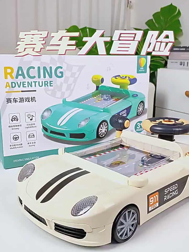 Early education story racing car to break through the big adventure game machine simulation multi-function steering wheel driving toy children's puzzle video 2