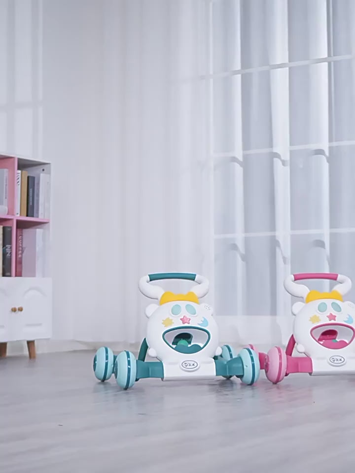 Tianmi baby walker, children's walking aid, one-touch folding, adjustable speed, with music, anti-side tip video 1