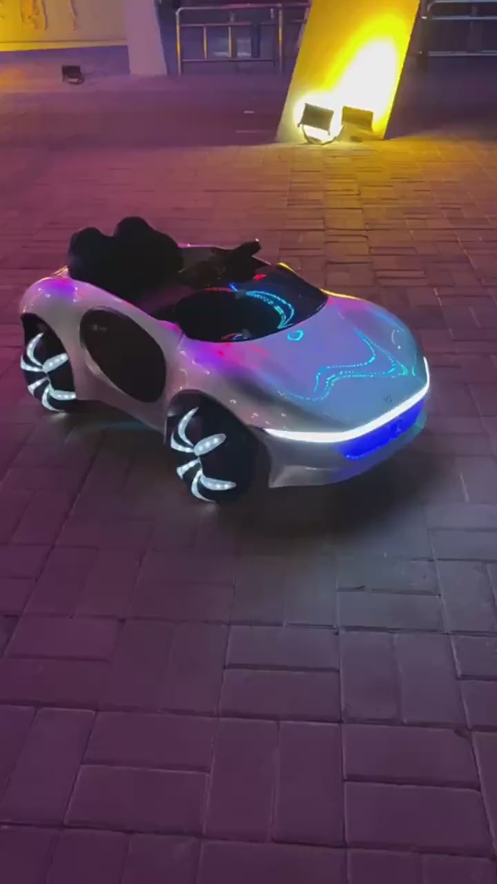 Children's electric four-wheel car 1-6 years old boys and girls baby remote control toy car can sit adults children rechargeable car video 1