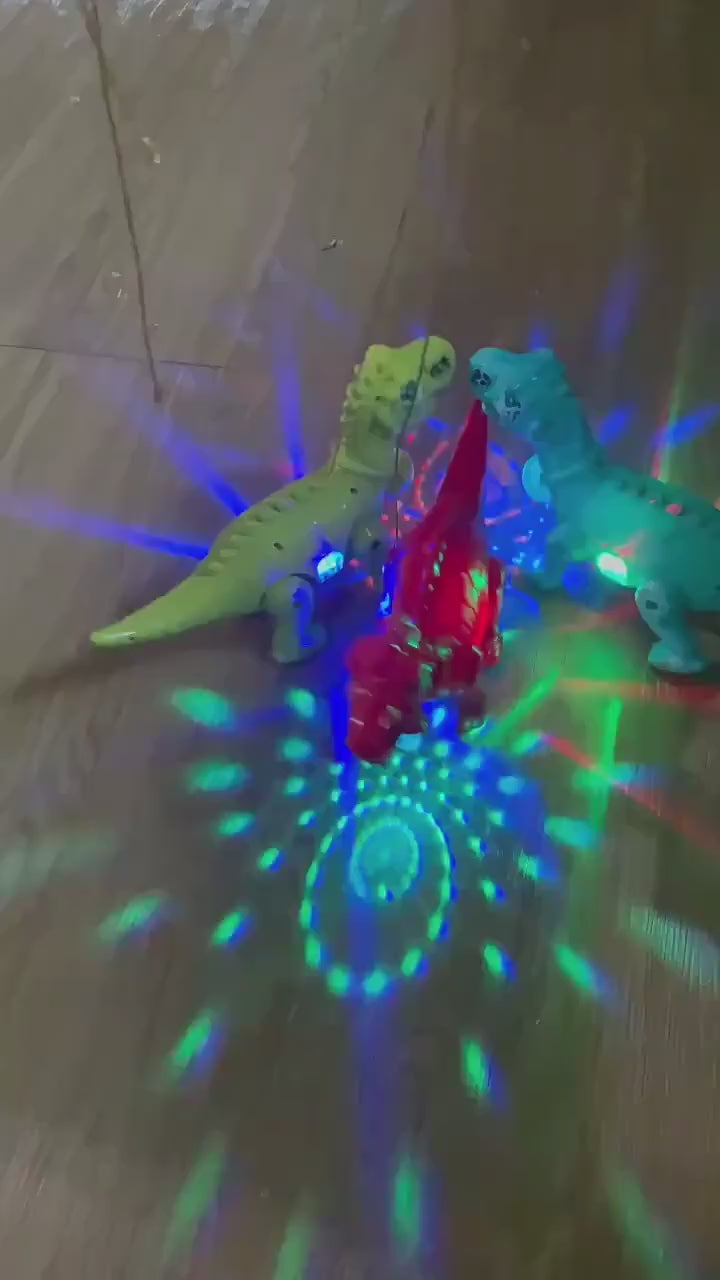 Cross-Border Toy Street Stall Wholesale Factory Luminous Projection with Music Leash Dinosaur Boy Electric Dinosaur Model video 1