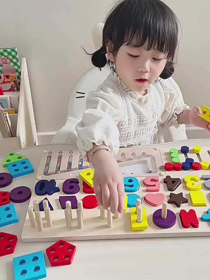 Baby Early Childhood Education Montessori Teaching Aware 1 1 2 Years Old 3 Jigsaw Puzzle Building Blocks Assembled 0 Baby Benefiting Intelligence Girls Boys Toys video 1